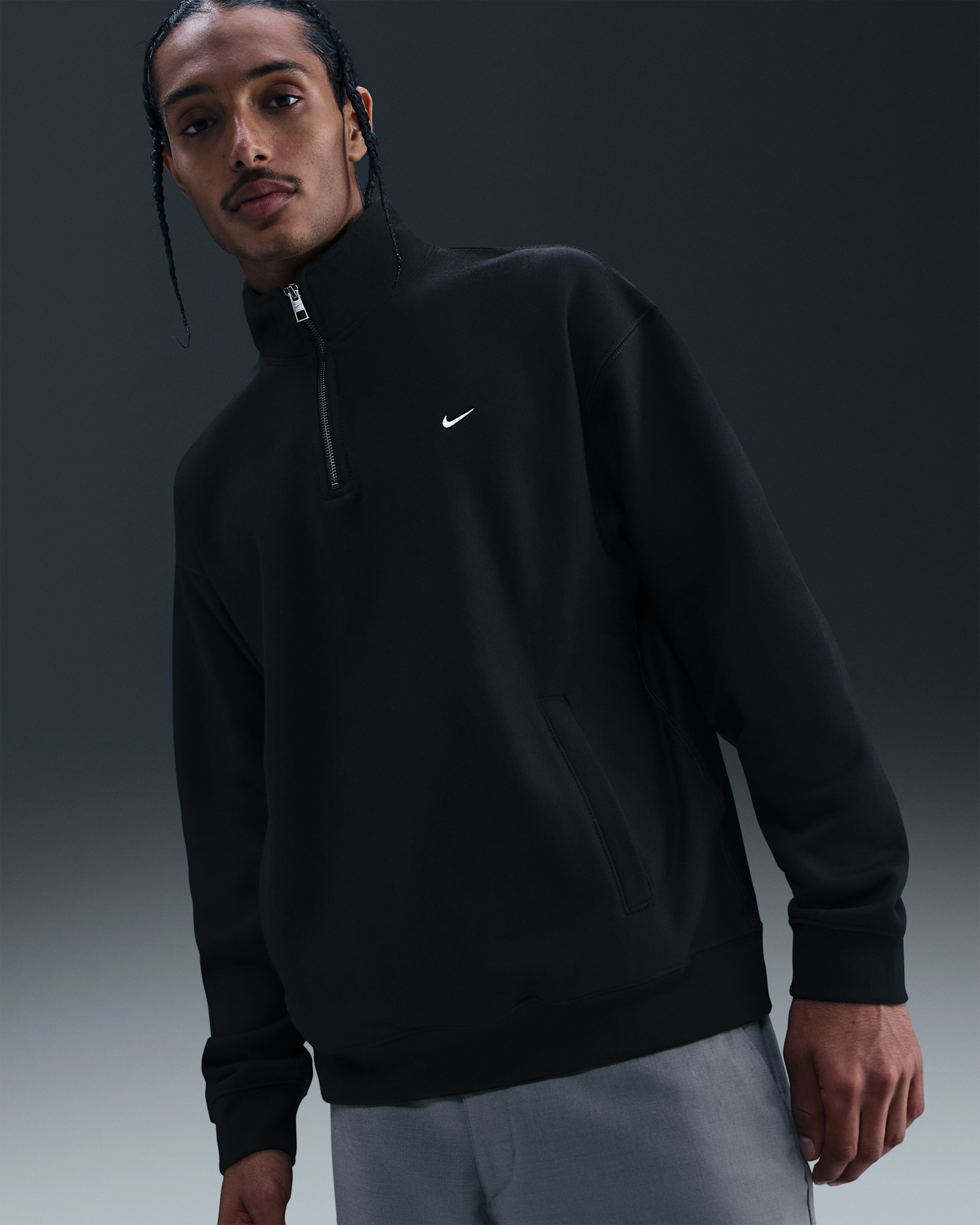 Nike Solo Swoosh Men's Fleece Quarter-Zip Top. Nike.com